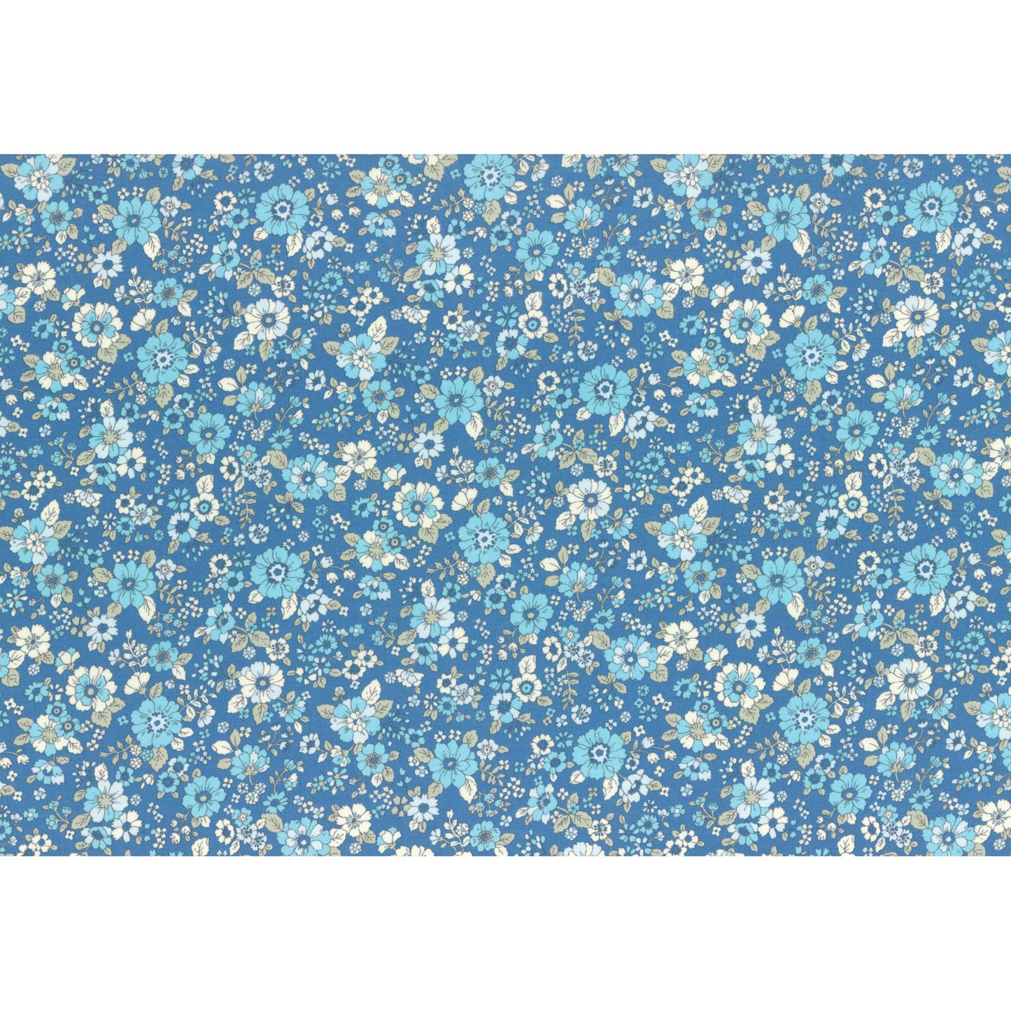 Lecien Memoire a Paris 2019 Blue Floral Cotton Lawn Yardage