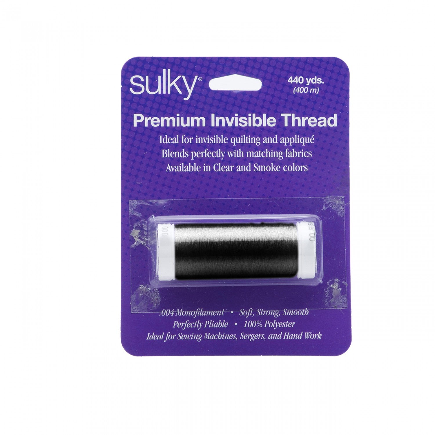 Sulky Invisible Thrd .004 440yd Poly Card Smoke