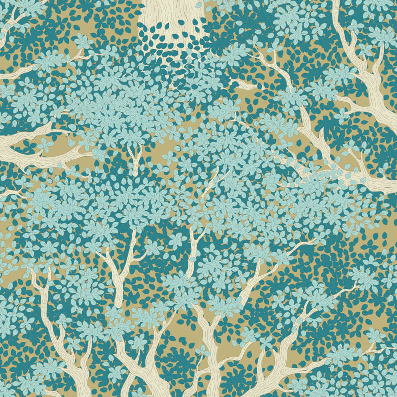 Tilda Woodland Juniper Teal Yardage