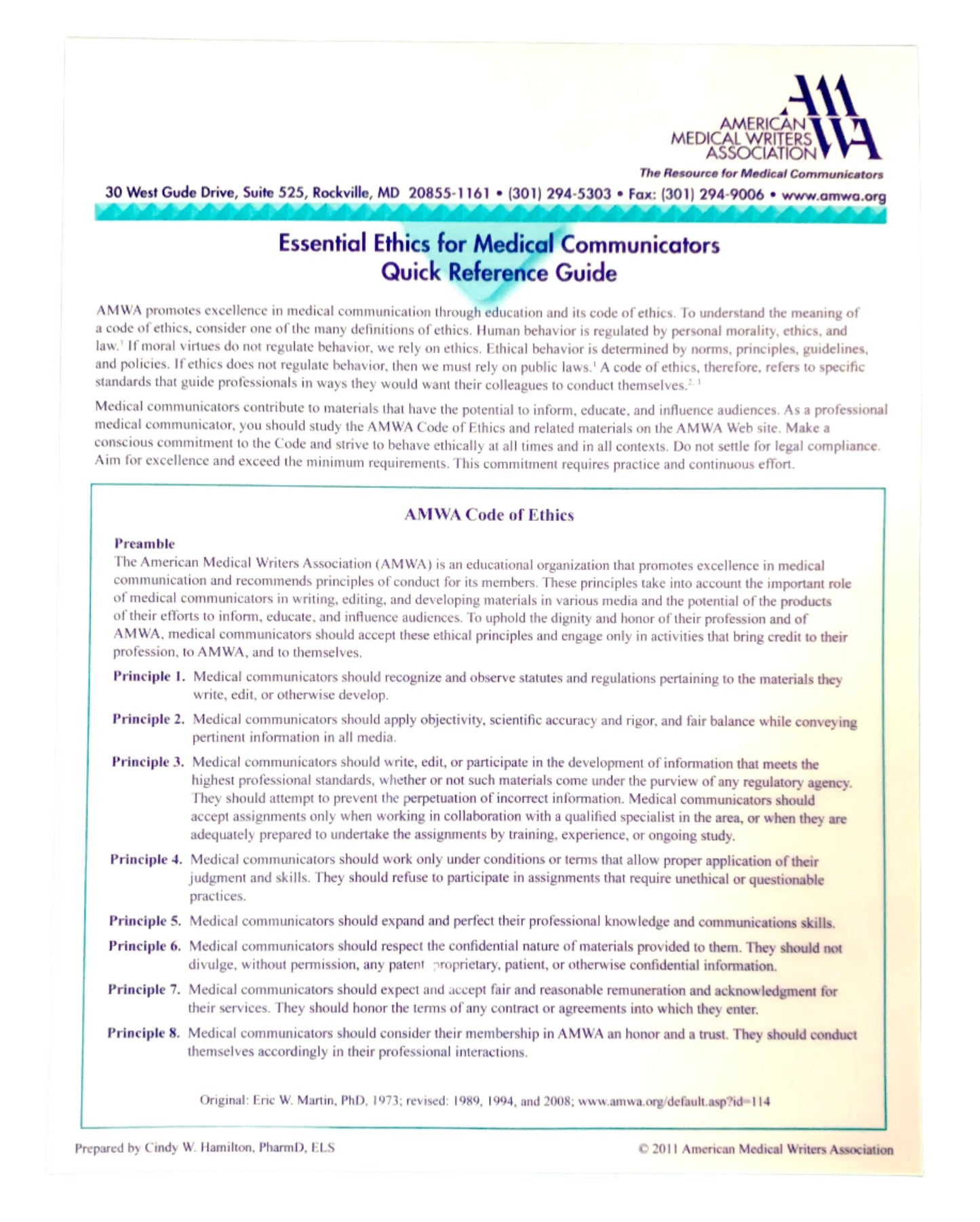 Quick Reference Guide for Essential Ethics for Medical Communicators with AMA logo
[additional_image_link]