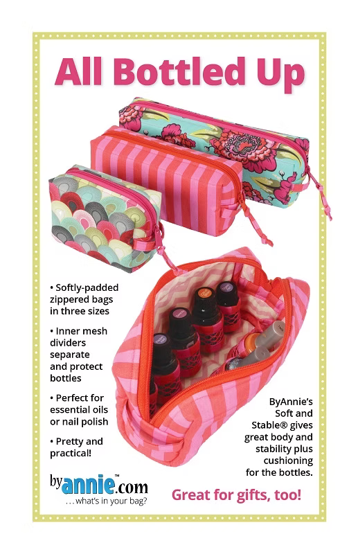 Promotional image of soft-padded zipped bags with bottles, featuring text about product features and benefits.
Photo by Annie [image_link]