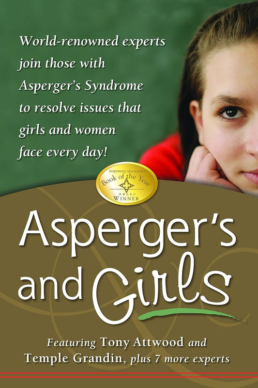 Book cover of 'Asperger's and Girls' with a green background and a girl's face.
[image_link]