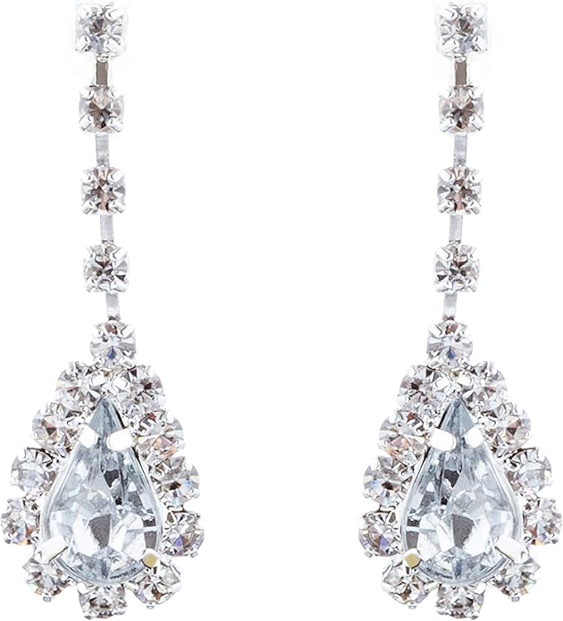 Teardrop-shaped earrings with clear gemstones on a white background
[additional_image_link]