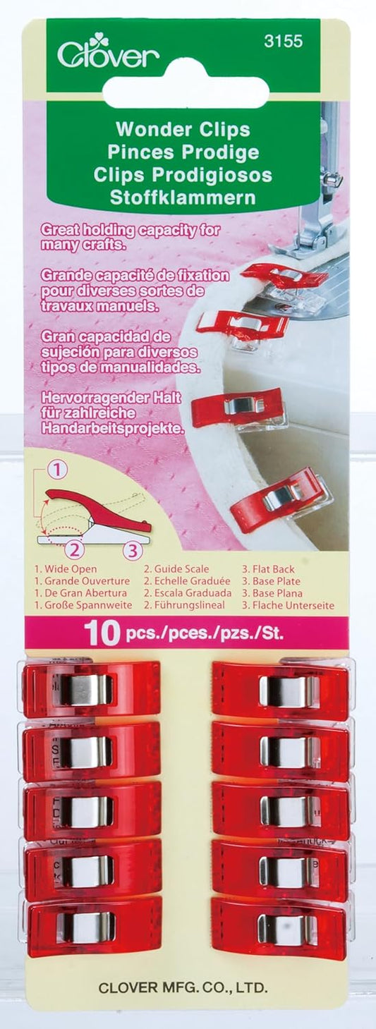 Clover Wonder Clips packaging with red clips on a green and pink background
Photo by Clover-USA.com [image_link]