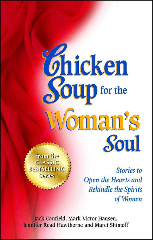 Book cover of 'Chicken Soup for the Woman's Soul' with a red and white background
[image_link]