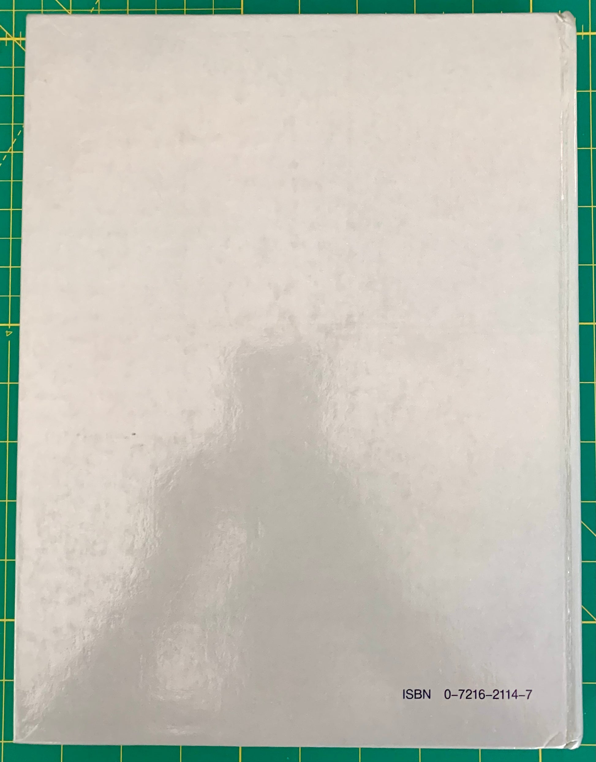 A square white book or booklet cover with a small ISBN number printed in the bottom right corner, placed on a green cutting mat with grid lines.
[additional_image_link]
