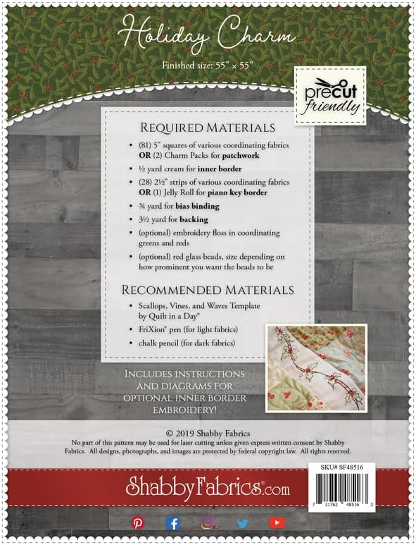Back page of pattern required materials.
Photo by Shabby Fabrics [additional_image_link]