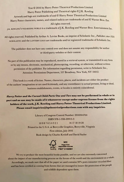 The back cover of a Harry Potter book, showing black printed text on a warm beige paper background.