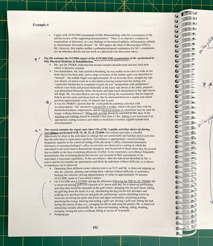 An open spiral-bound notebook showing a printed page with text and handwritten notes, placed on a green cutting mat background.
[additional_image_link]
