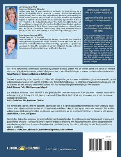 Back cover of a book with text and images of people, featuring Future Horizons on a blue background.
[additional_image_link]