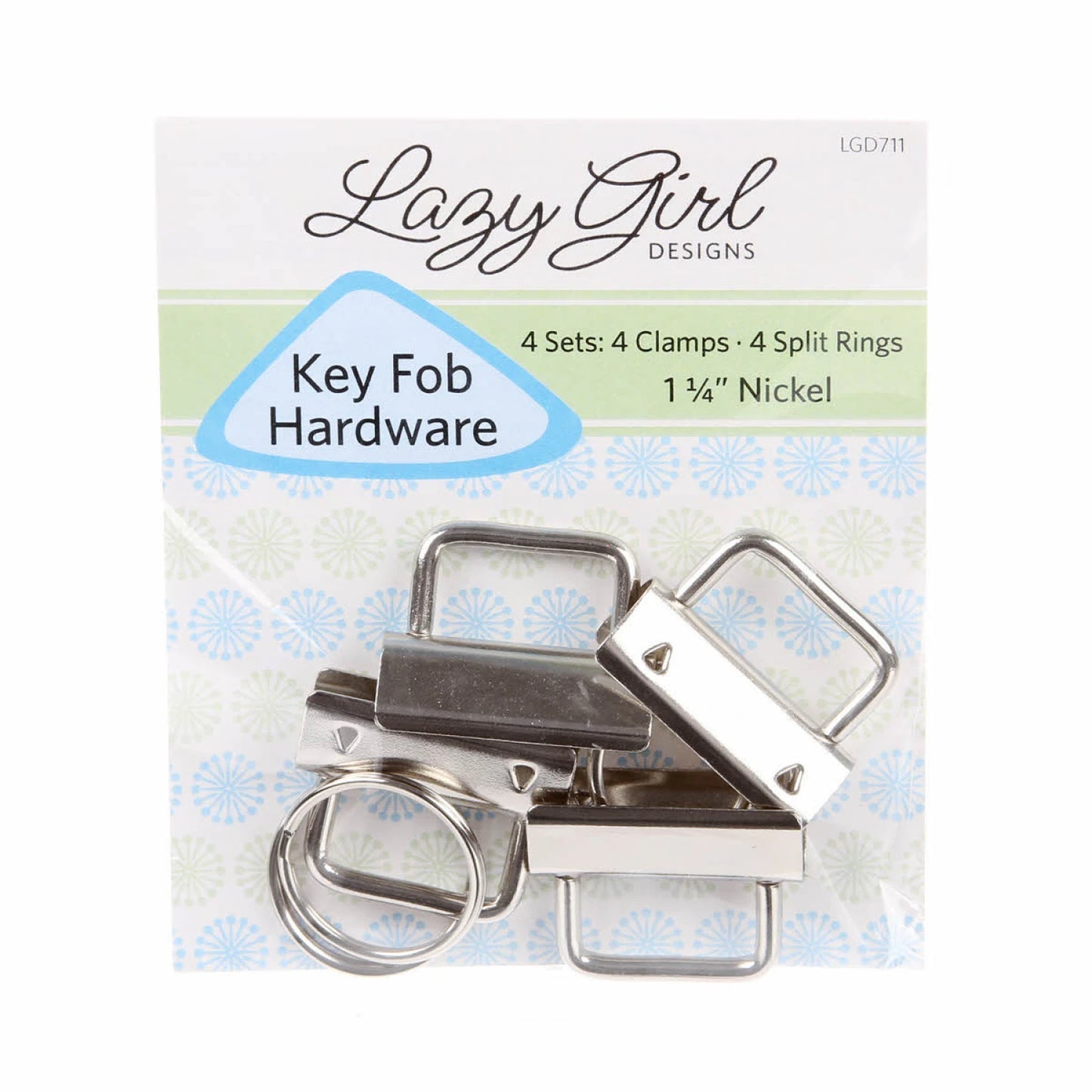 Key fob hardware set with packaging labeled 'Lazy Girl Designs'.
[image_link]