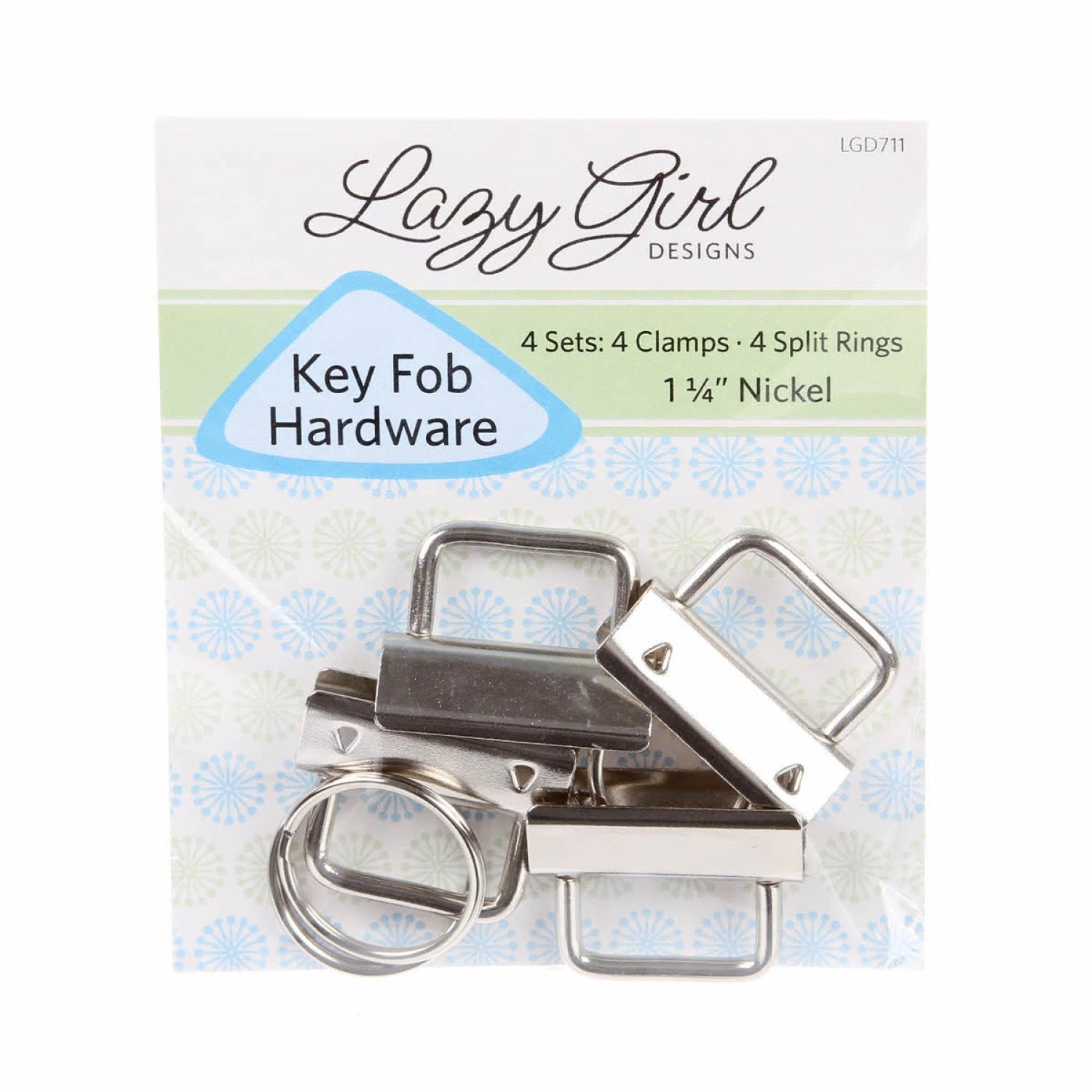 Key fob hardware set with packaging labeled 'Lazy Girl Designs'.
[image_link]