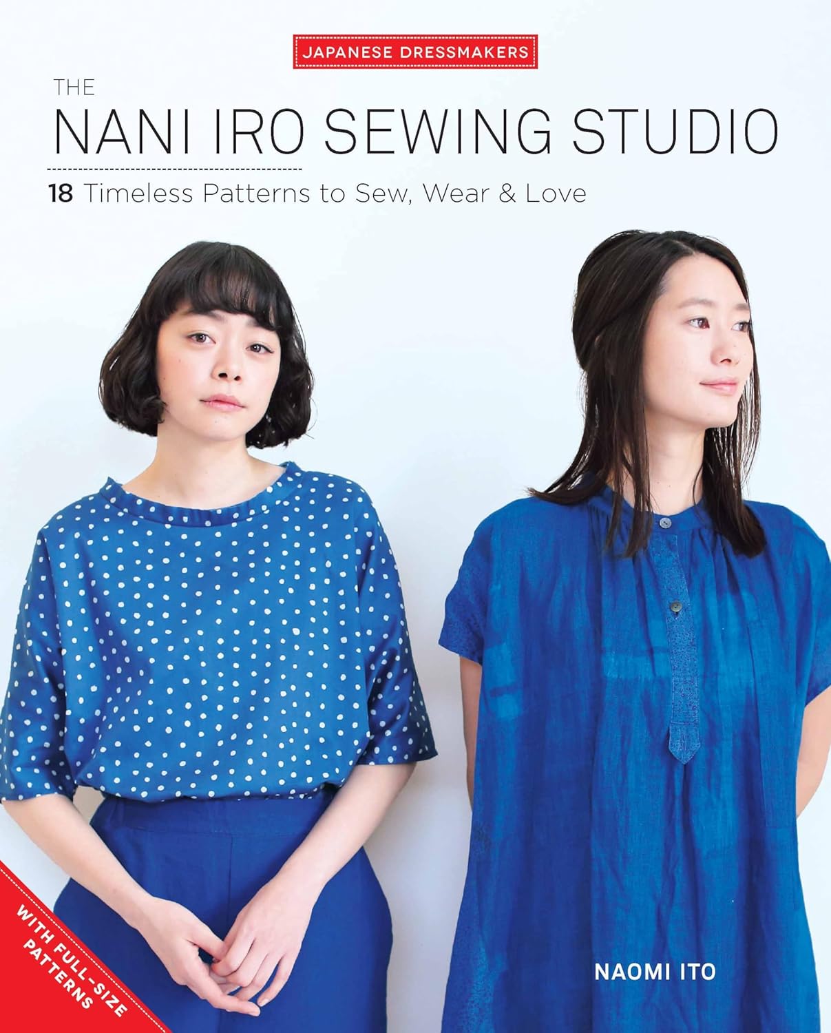 Book cover of 'The Nani Iro Sewing Studio' with two women wearing blue clothing against a white background.
[image_link]