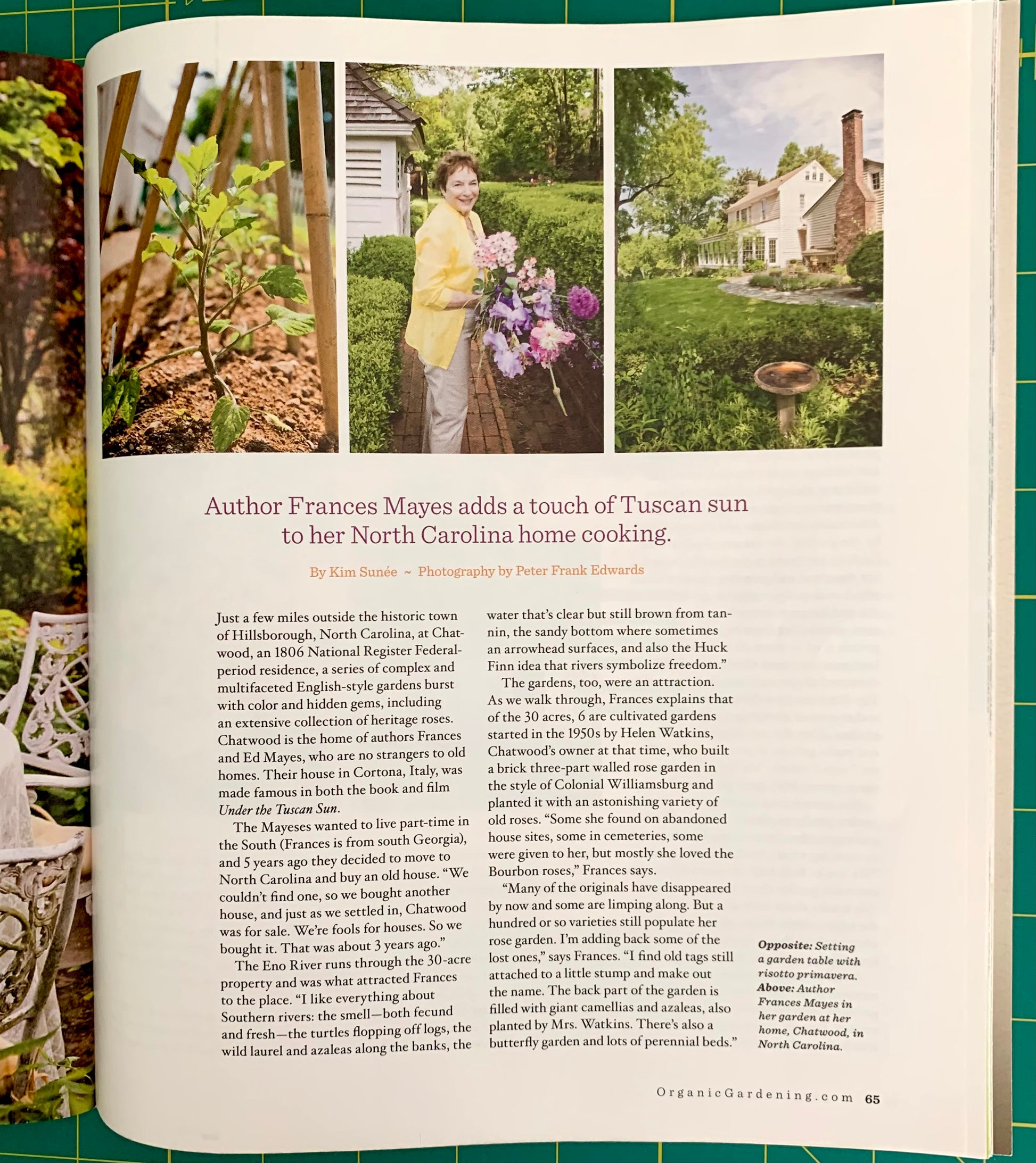 Author Frances Mayes adds a touch of Tuscan sun to her North Carolina home cooking
[additional_image_link]