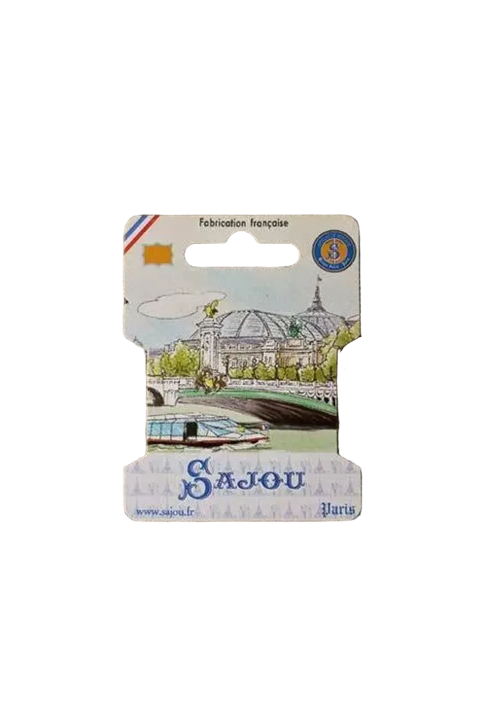 The illustration on this collectible embroidery thread storage card from Maison Sajou depicts the famous Basilica of the Sacré-Cœur de Montmartre.
Photo by Sajou.fr [additional_image_link]