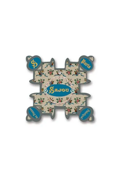 A vintage-style wooden French thread card for 'Sajou' on a white background.
[additional_image_link]