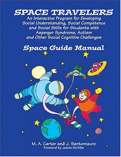 Cover of 'Space Guide Manual' featuring an illustration of a child in a space suit with a cartoon style rocket and Earth in the background, indicating the theme of the program for developing social skills.
[image_link]