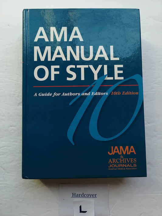 Book titled 'AMA Manual of Style' 10th Edition on a white background
[image_link]
