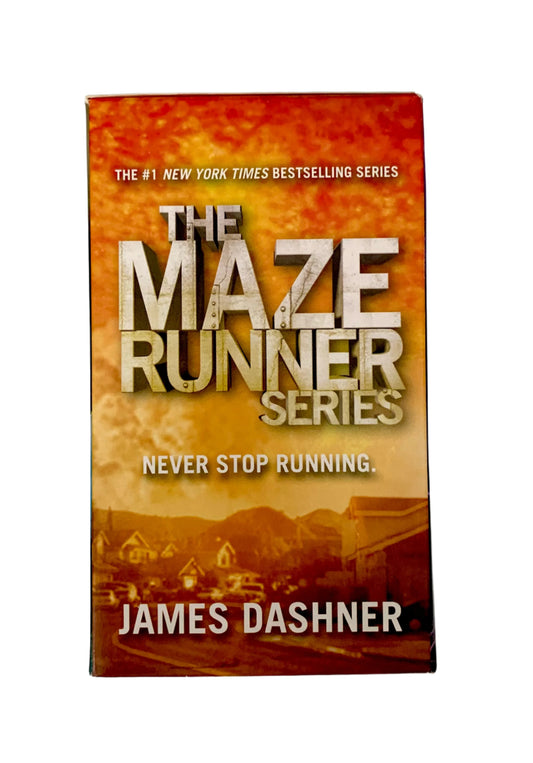 Paperback book set of 'The Maze Runner Series' by James Dashner with cover image showing title and author name.
Photo by Karen King [image_link]