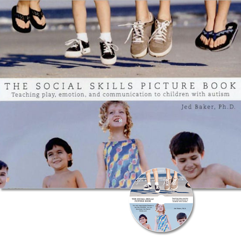 Book cover of 'The Social Skills Picture Book' with children's images and a CD.
[image_link]