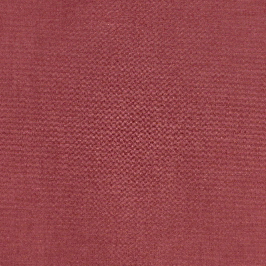A close-up image of a burgundy chambray fabric with a visible texture.
Photo by Tildafabrics.com [image_link]
