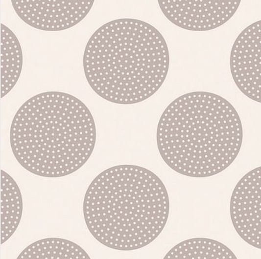 A fabric with a pattern of gray circles on a white background.
Photo by Tildafabrics.com [image_link]