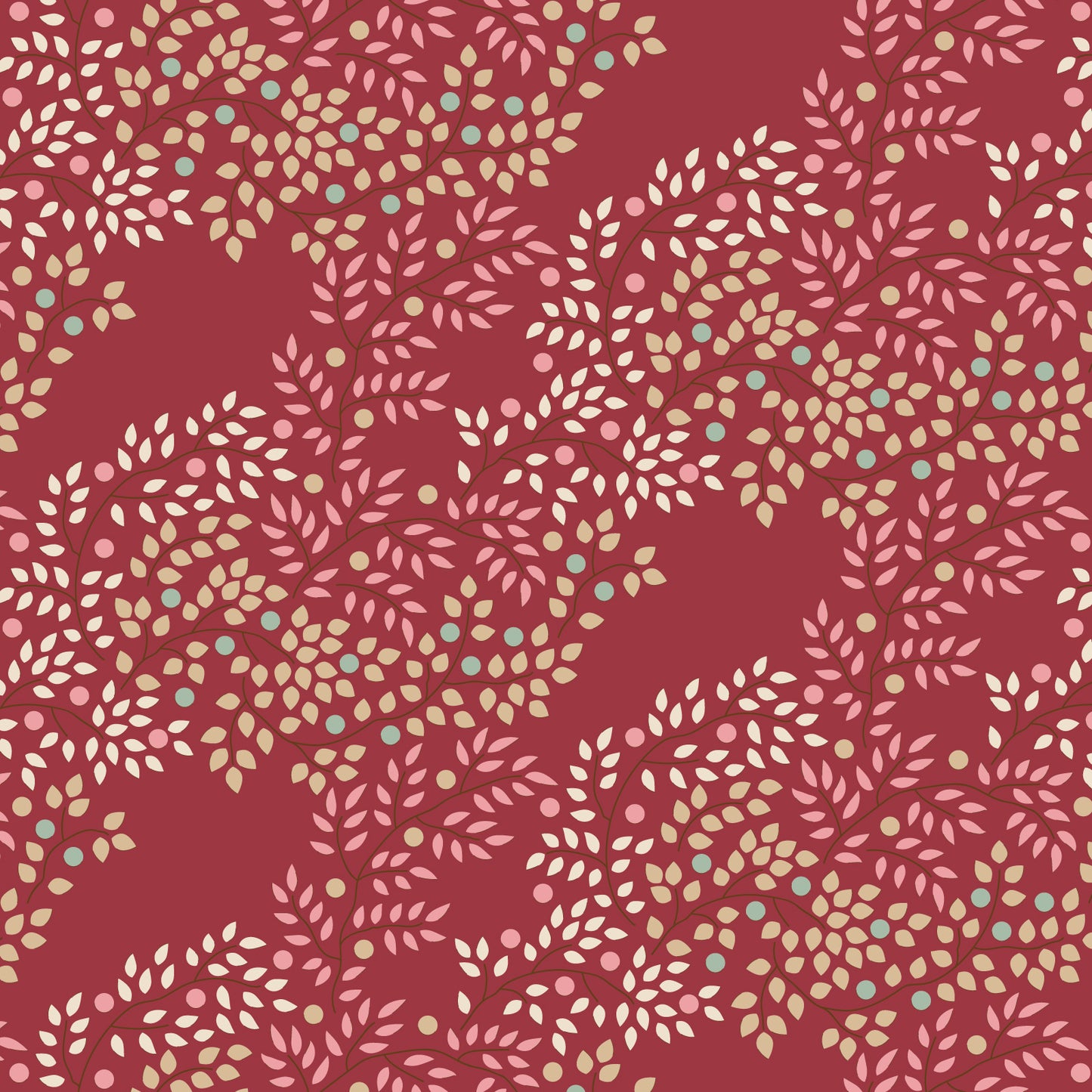A red fabric with a floral pattern, part of the Tilda Fabric's Creating Memories collection.
Photo by Tildafabrics.com [image_link]