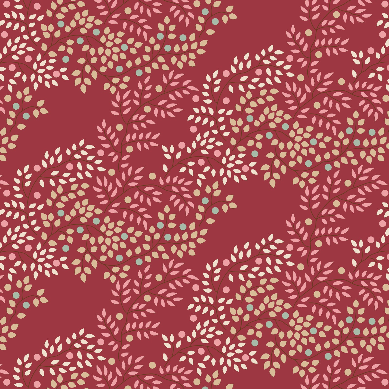 A red fabric with a floral pattern, part of the Tilda Fabric's Creating Memories collection.
Photo by Tildafabrics.com [image_link]