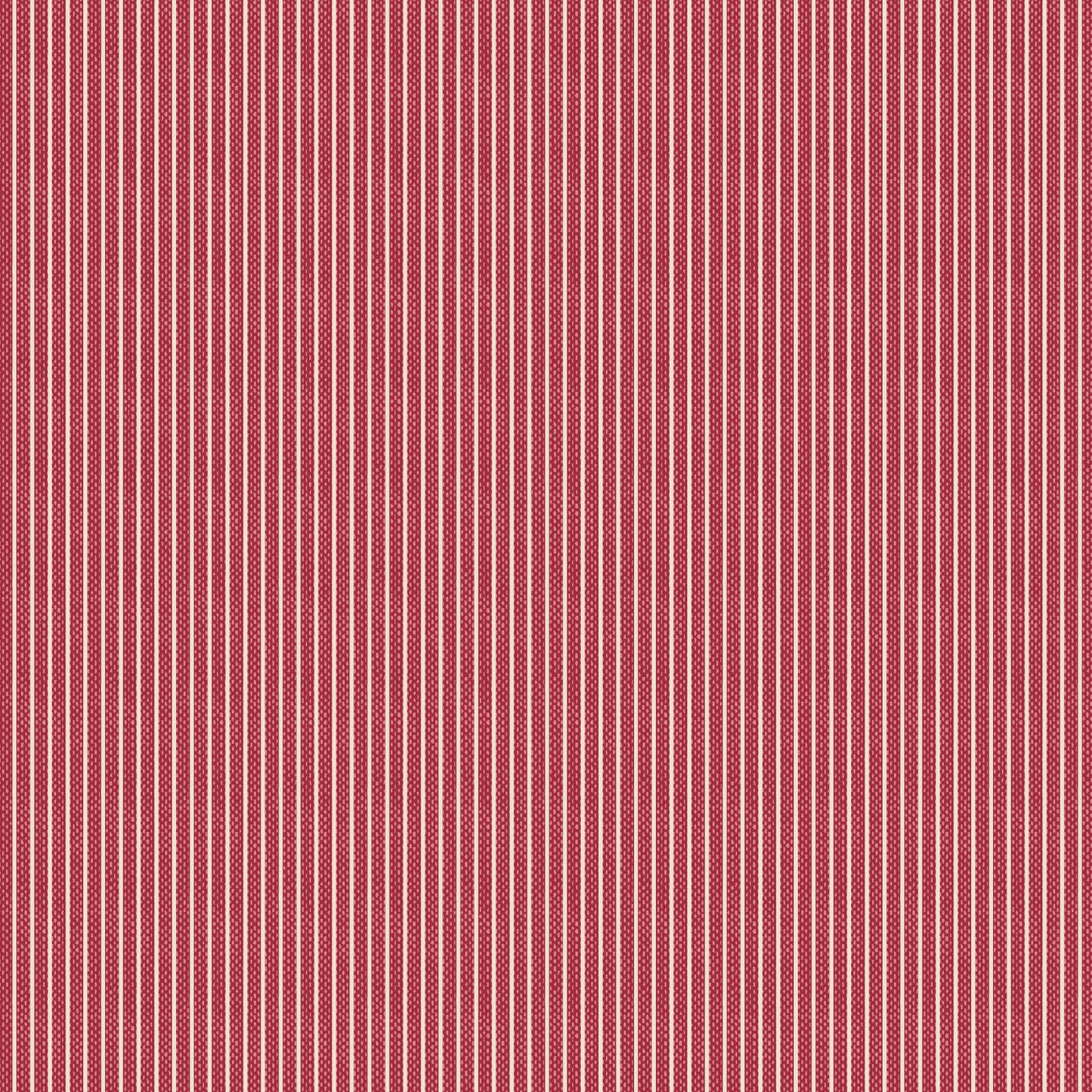 A close-up view of a red textured fabric with tiny white stripes, part of the Tilda Fabrics collection.
Photo by Tildafabrics.com [image_link]