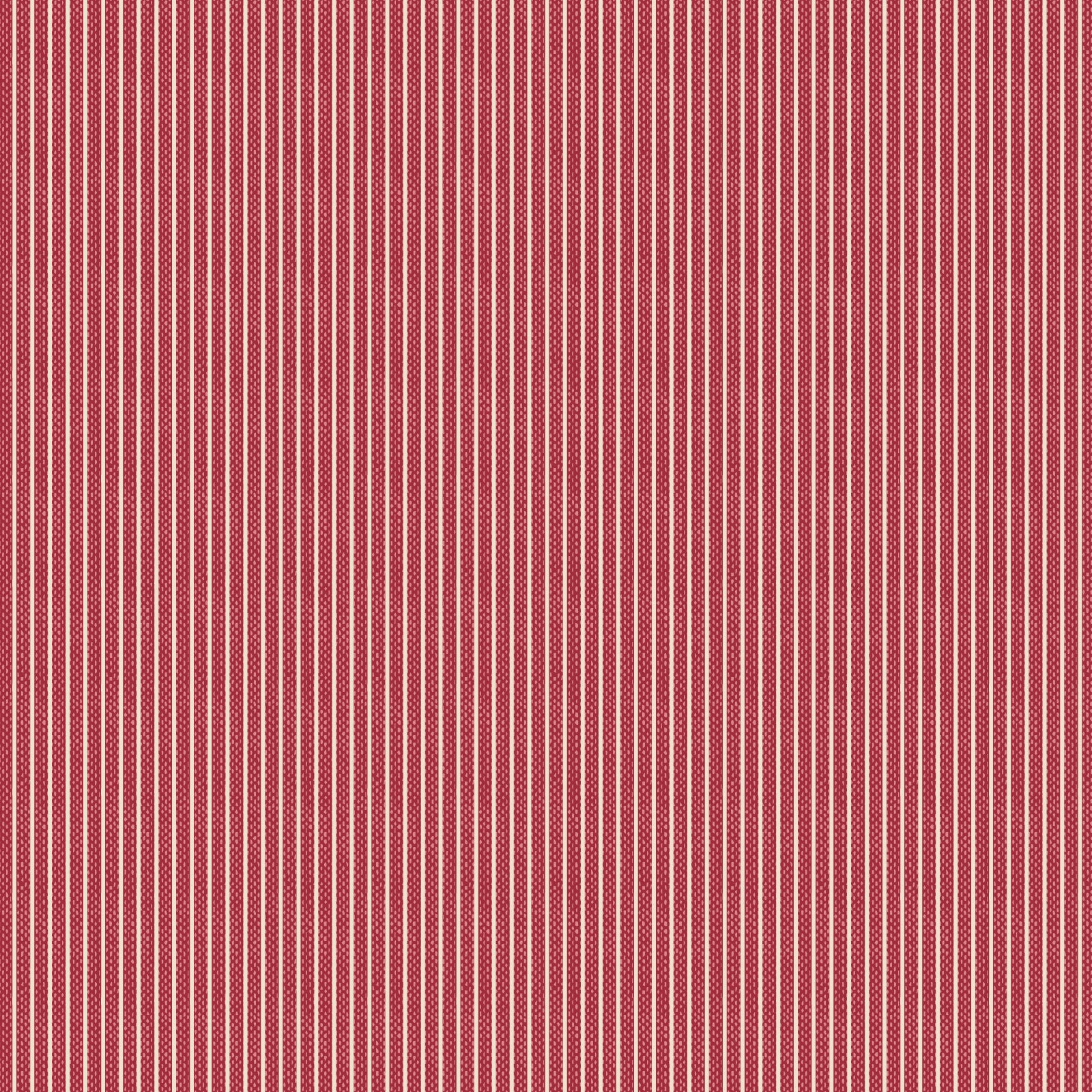 A close-up view of a red textured fabric with tiny white stripes, part of the Tilda Fabrics collection.
Photo by Tildafabrics.com [image_link]