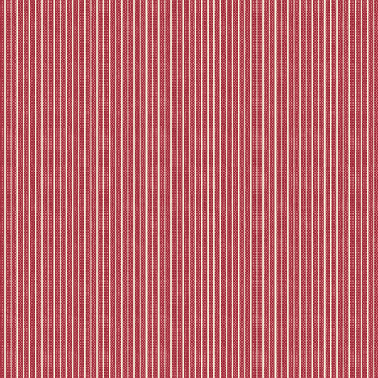 A close-up view of a red textured fabric with tiny white stripes, part of the Tilda Fabrics collection.
Photo by Tildafabrics.com [image_link]
