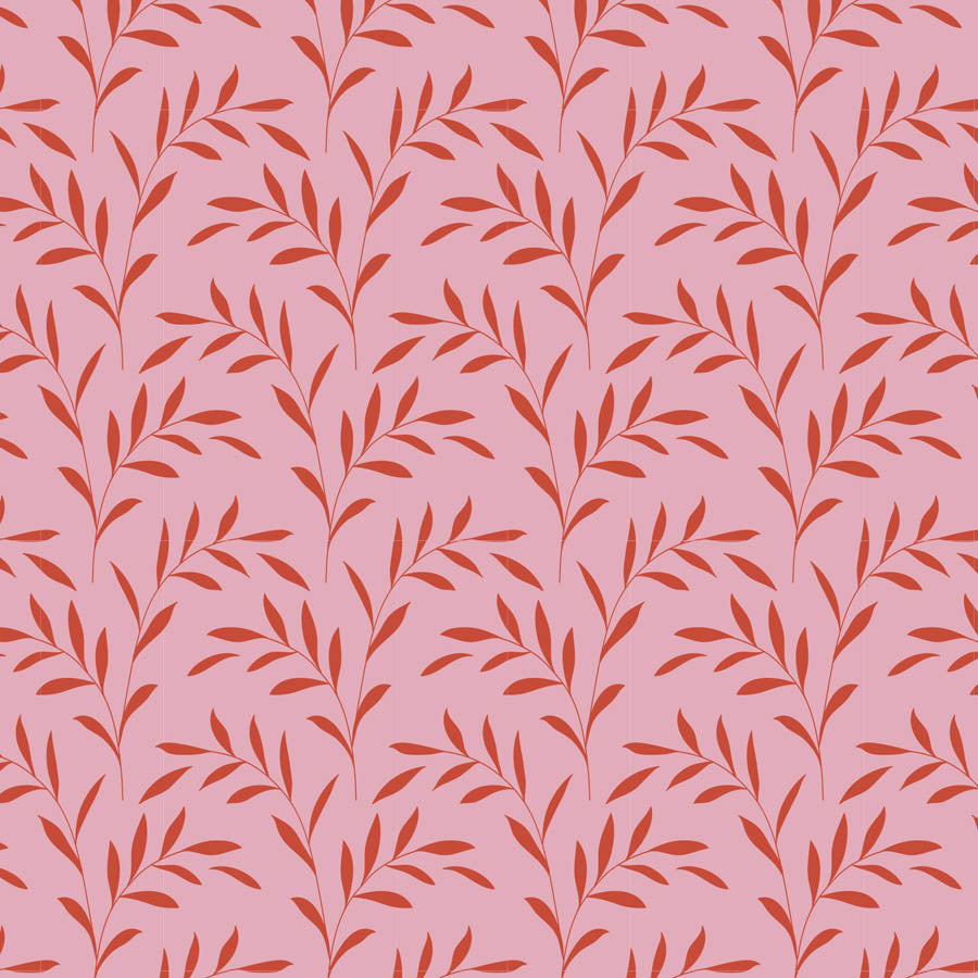 Yardage fabric from the Tilda Hibernation collection featuring an olive branch pattern on a blush background.
Photo by Tildafabrics.com [image_link]