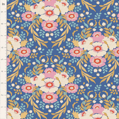 A yardage fabric from Tilda Fabrics featuring a blue floral pattern on a light blue background.
Photo by Tildafabrics.com [image_link]