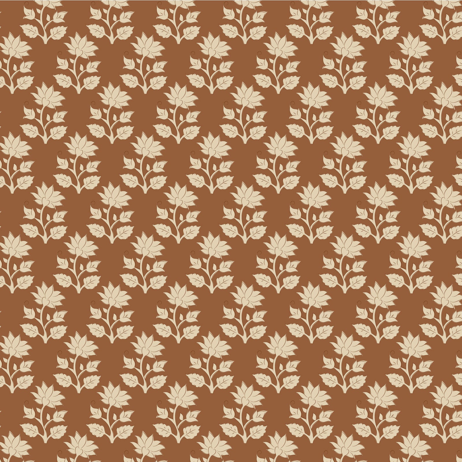 A fabric from the Tilda Sanctuary Blenders Mira Caramel collection featuring a floral pattern with muted autumn colors.
Photo by Tildafabrics.com [image_link]