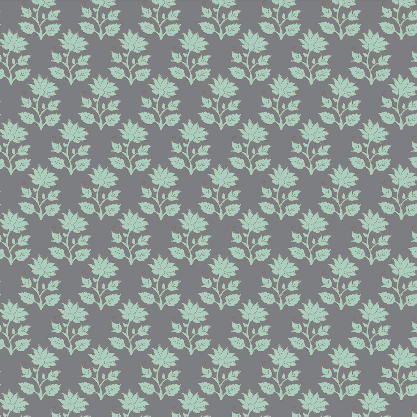 A slate-colored cotton fabric with a floral and geometric pattern, part of the Tilda Sanctuary Blenders Mira Slate yardage collection.
Photo by Tildafabrics.com [image_link]