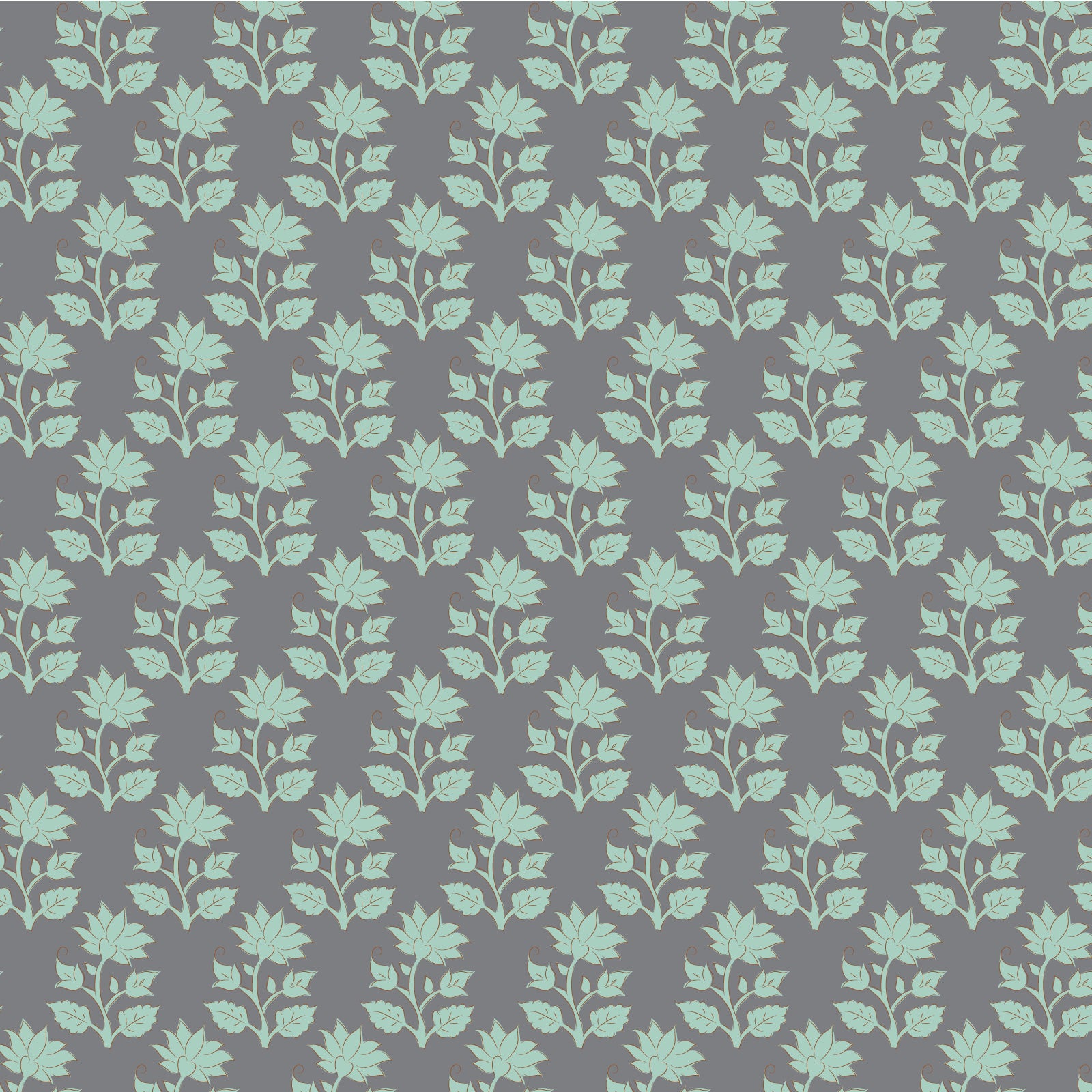 A slate-colored cotton fabric with a floral and geometric pattern, part of the Tilda Sanctuary Blenders Mira Slate yardage collection.
Photo by Tildafabrics.com [image_link]