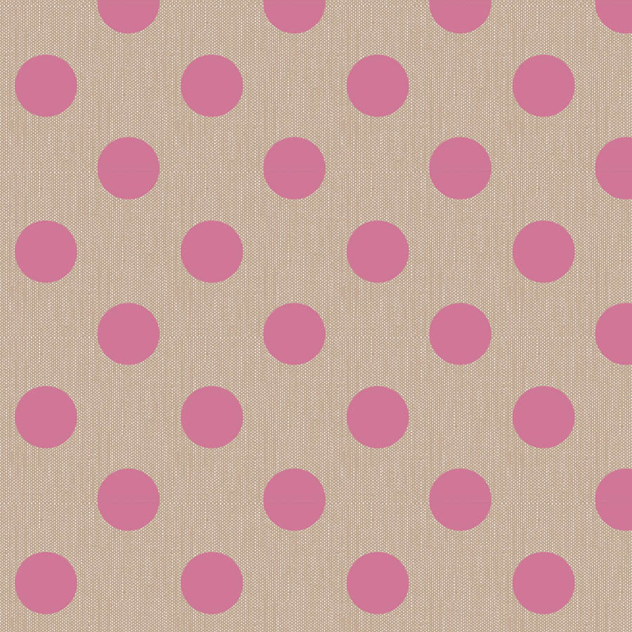Pattern of pink polka dots on a beige background.
Photo by Tildafabrics.com [additional_image_link]