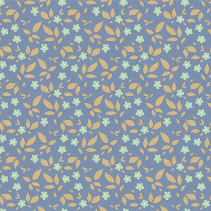 A fabric from the Tilda Sunday Brunch collection featuring a floral pattern with blue and green colors and a textured design.
Photo by Tildafabrics.com [image_link]