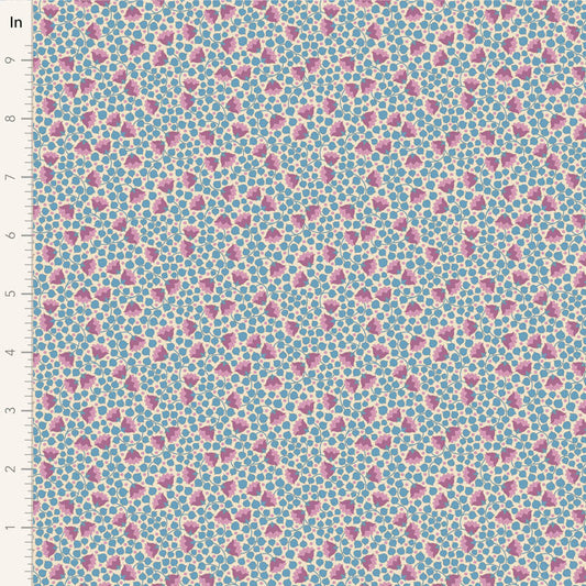 Yardage of Tilda Wallflower Blender Bellflower Blue fabric featuring a floral print on a blue background.
Photo by Tildafabrics.com [image_link]