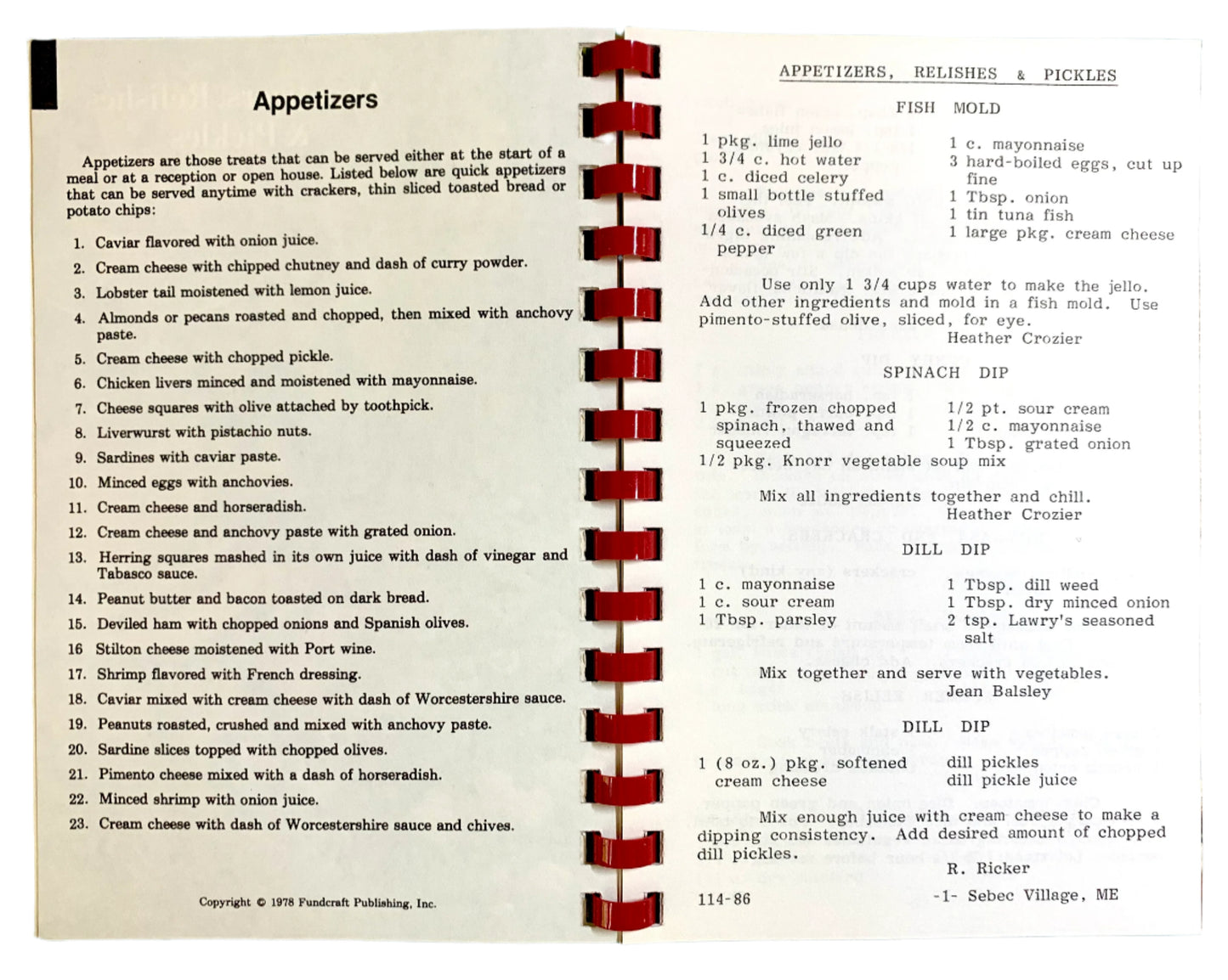 Open cookbook with pages on appetizers and relishes.
Photo by Karen King [additional_image_link]