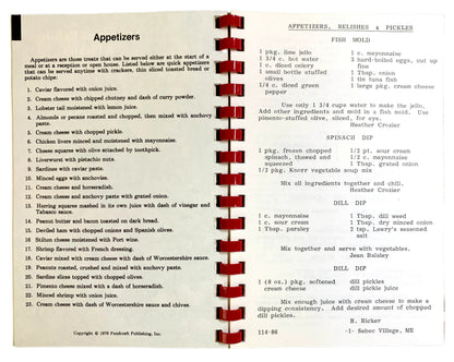 Open cookbook with pages on appetizers and relishes.
Photo by Karen King [additional_image_link]