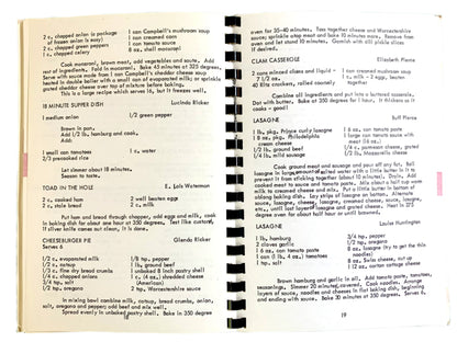 Handwritten and typed recipes on a yellowed paper.
Photo by Karen King [additional_image_link]