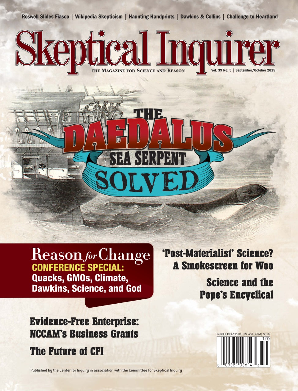Front cover of Skeptical Inquirer magazine, Vol. 39 No. 4 The Daedalus Sea Serpent Solved
[additional_image_link]