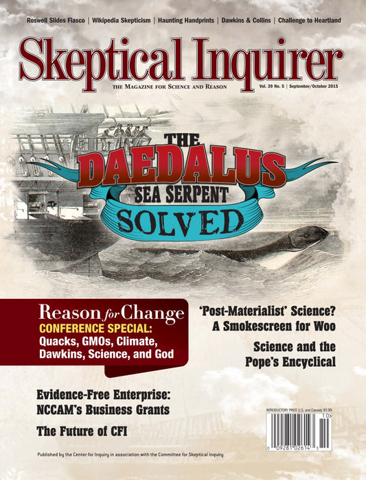 Front cover of Skeptical Inquirer magazine, Vol. 39 No. 4 The Daedalus Sea Serpent Solved
[additional_image_link]