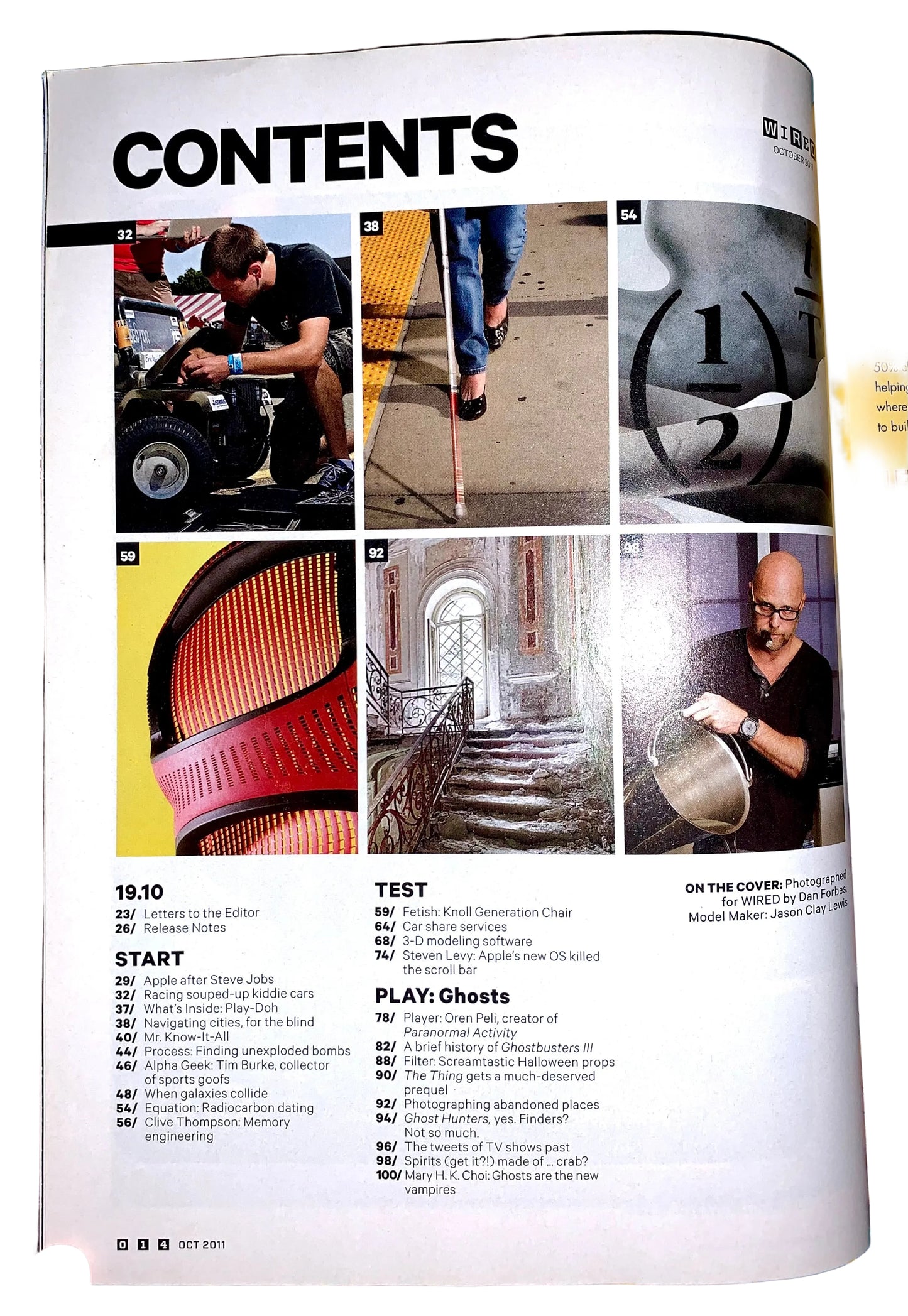 A printed magazine or book contents page shown against a light gray background, featuring the large heading 'CONTENTS' and multiple small photos and text blocks.
[additional_image_link]