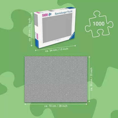 Ravensburger 1000-piece puzzle packaging with dimensions on a green background.
Photo by Ravensburger [additional_image_link]