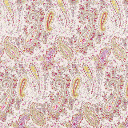 Lecien Memoire a Paris 2019 Red & Yellow Paisley on Pink Cotton Lawn Yardage