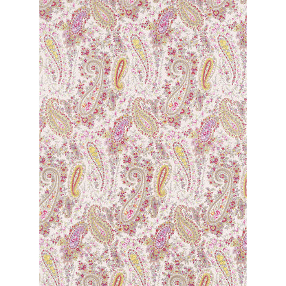 Lecien Memoire a Paris 2019 Red & Yellow Paisley on Pink Cotton Lawn Yardage