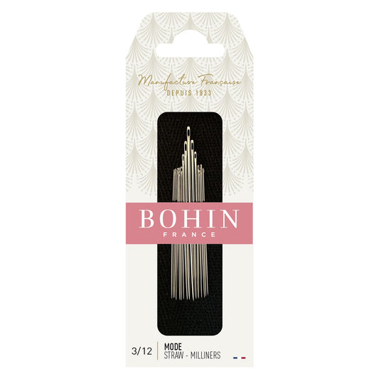 Bohin Milliners/Straw Needles Assorted Sizes 3/12 15 Needles