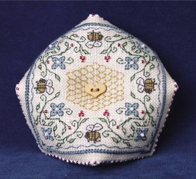 BUMBLEBEE BISCORNU Cross Stitch Embroidery Kit from Sweetheart Tree: Pattern, Linen, Floss, Beads